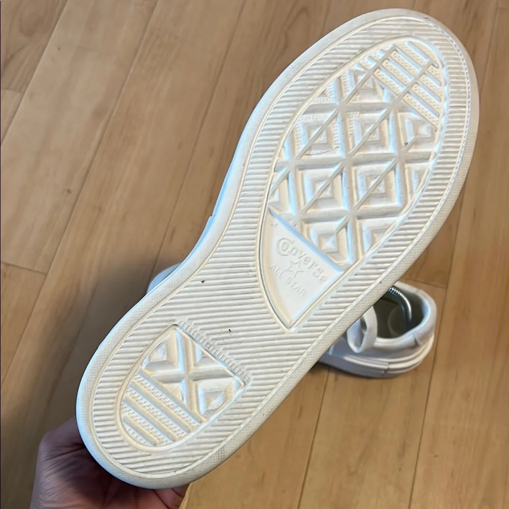 Converse Cream Platform Sneakers with Chunky Sole